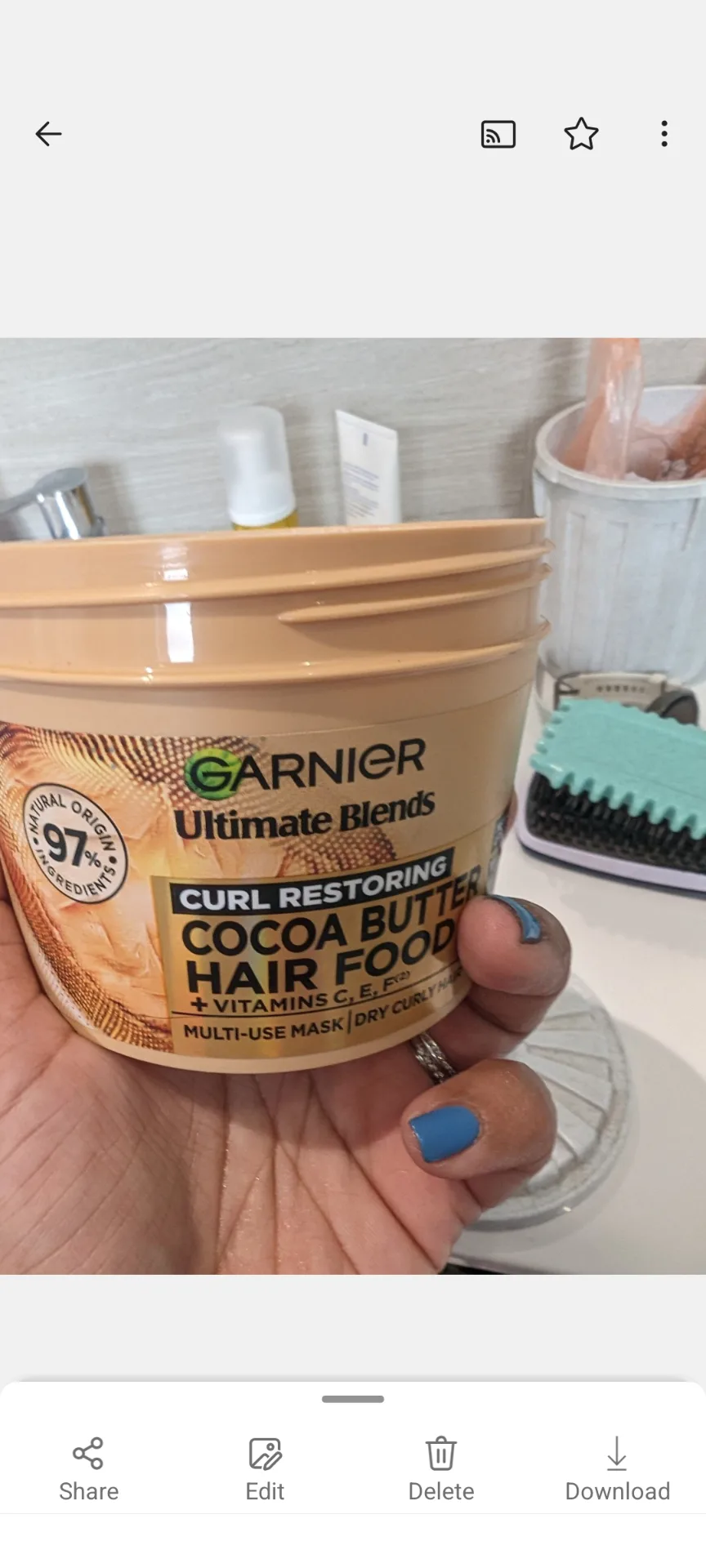 Garnier Ultimate Blends Cocoa Butter 3-in-1: Pre-shampoo, Conditioner, Hair Mask, for Dry, Curly hair - review image