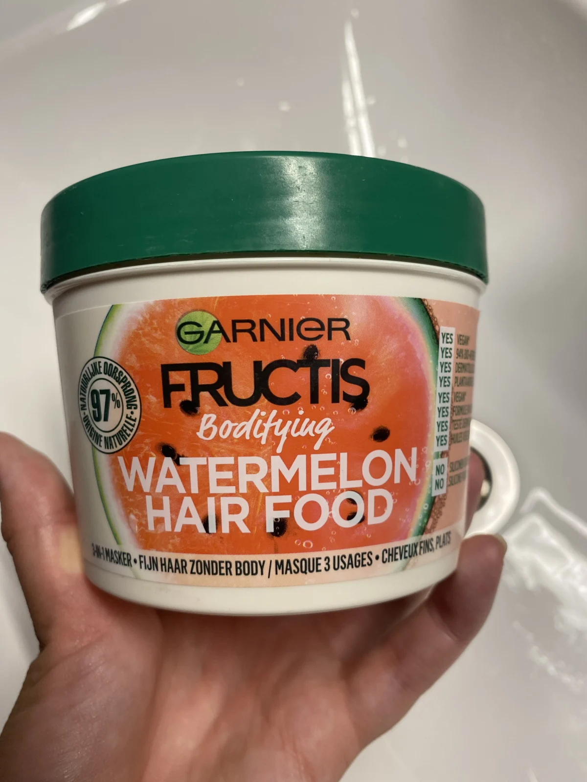 Fructis Watermelon Hair Food revitaliserend masker voor fijn haar 400ml - review image