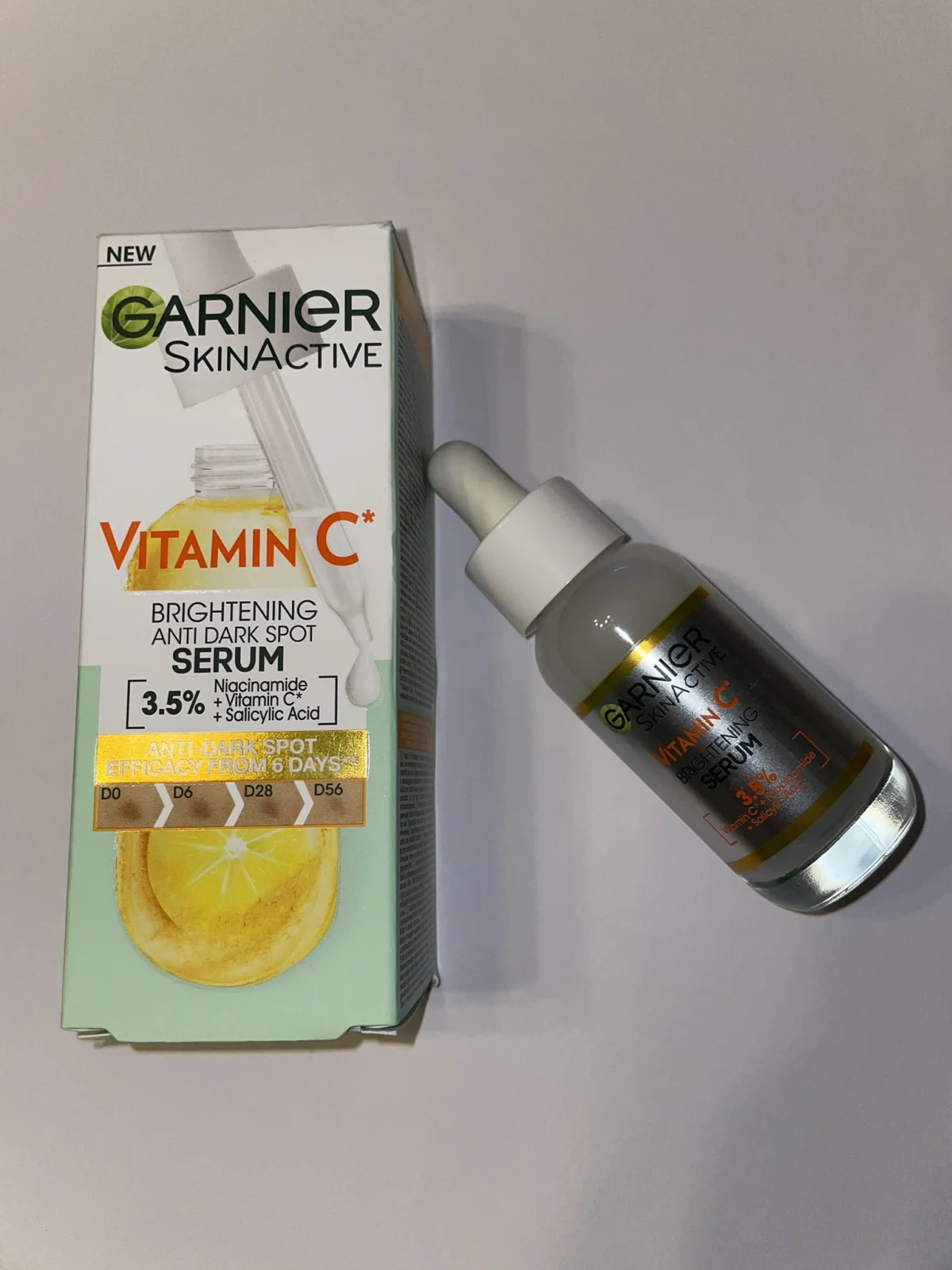 Garnier SkinActive Vitamine C* Anti-Pigmentvlekken Serum - Niacinamide en Salicylzuur - 30ml - review image