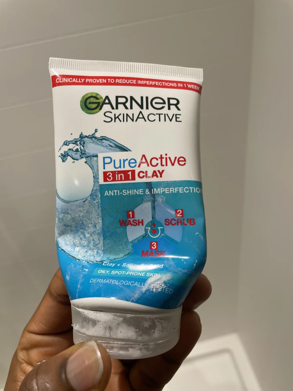 Garnier - PureActive 3-in-1 Masker met Klei Argile voor de Gemengde Huid met Onzuiverheden - 2 x 150ml - Tegen mee-eters en onzuiverheden - Voordeelverpakking - review image