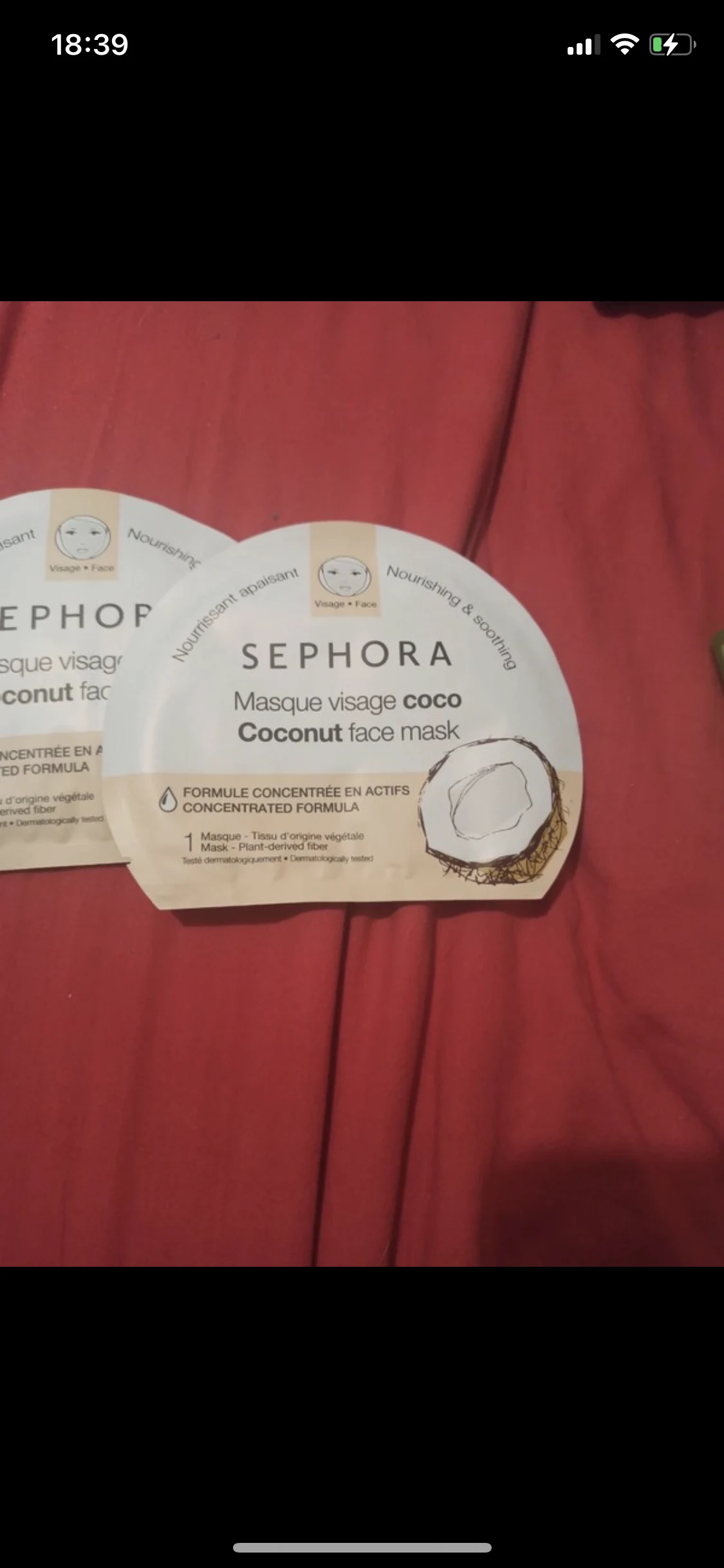 Coconut Sephora Gezichtsmaskers ( 3 stuks ) Face Masks Kokosolie - Revitaliseerd - Verzorging - review image