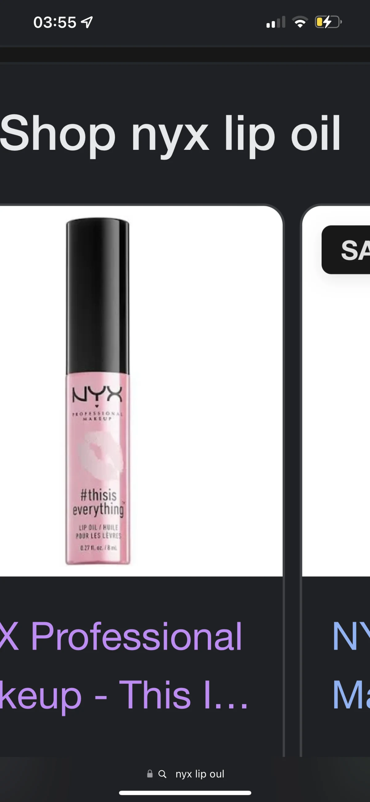 NYX Professional Makeup Thisiseverything Lip Oil - Lipgloss O01 Sheer - 8 ml - review image