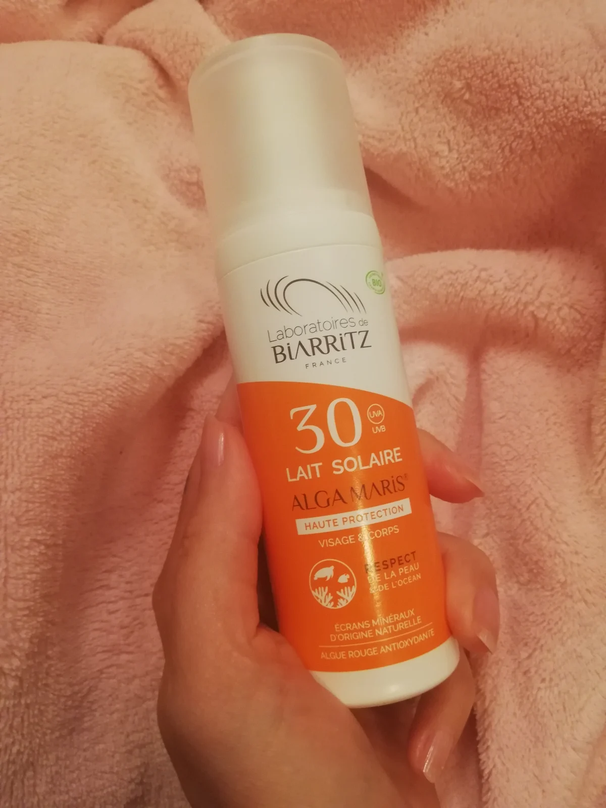 Laboratoires de Biarritz Alga Maris Biologische Zonbescherming Kinderen SPF50+ pompspray 50 ml + After Sun 150ml - review image