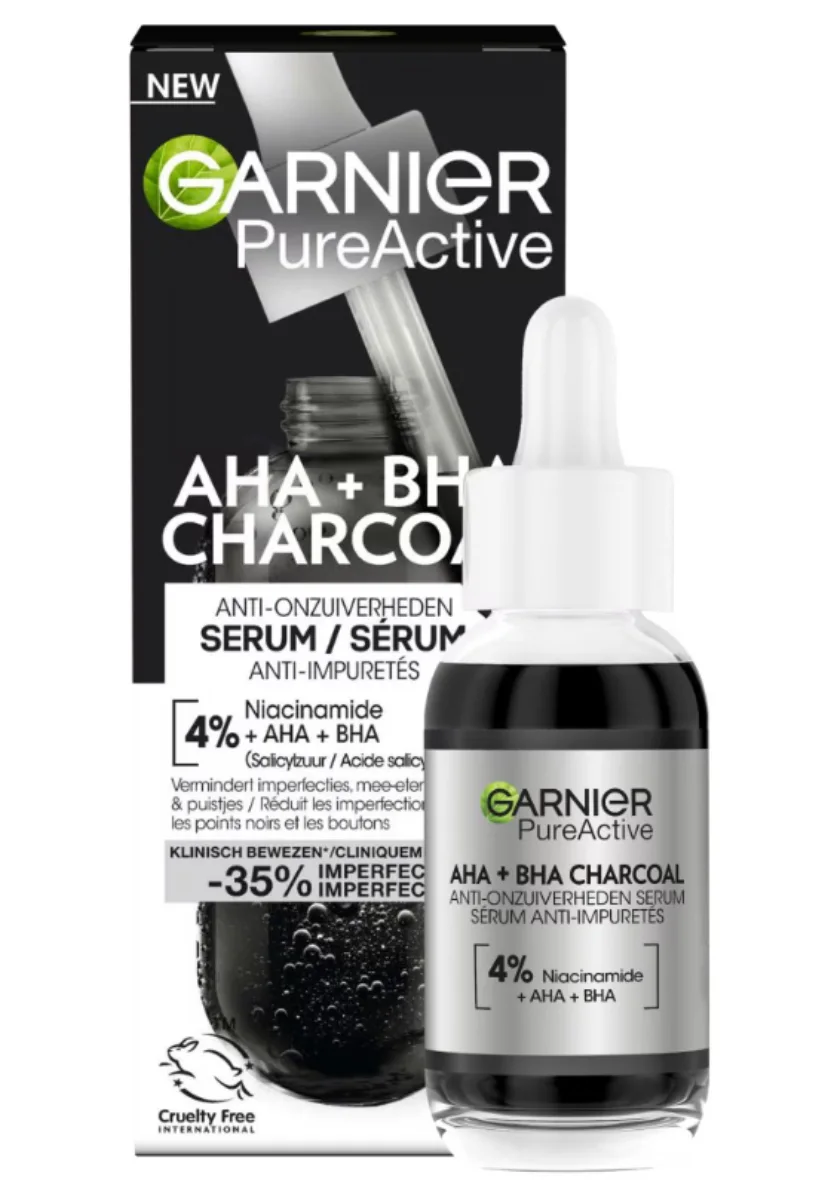 Garnier PureActive AHA + BHA Charcoal Anti-Onzuiverheden Serum - 30ml - before review image