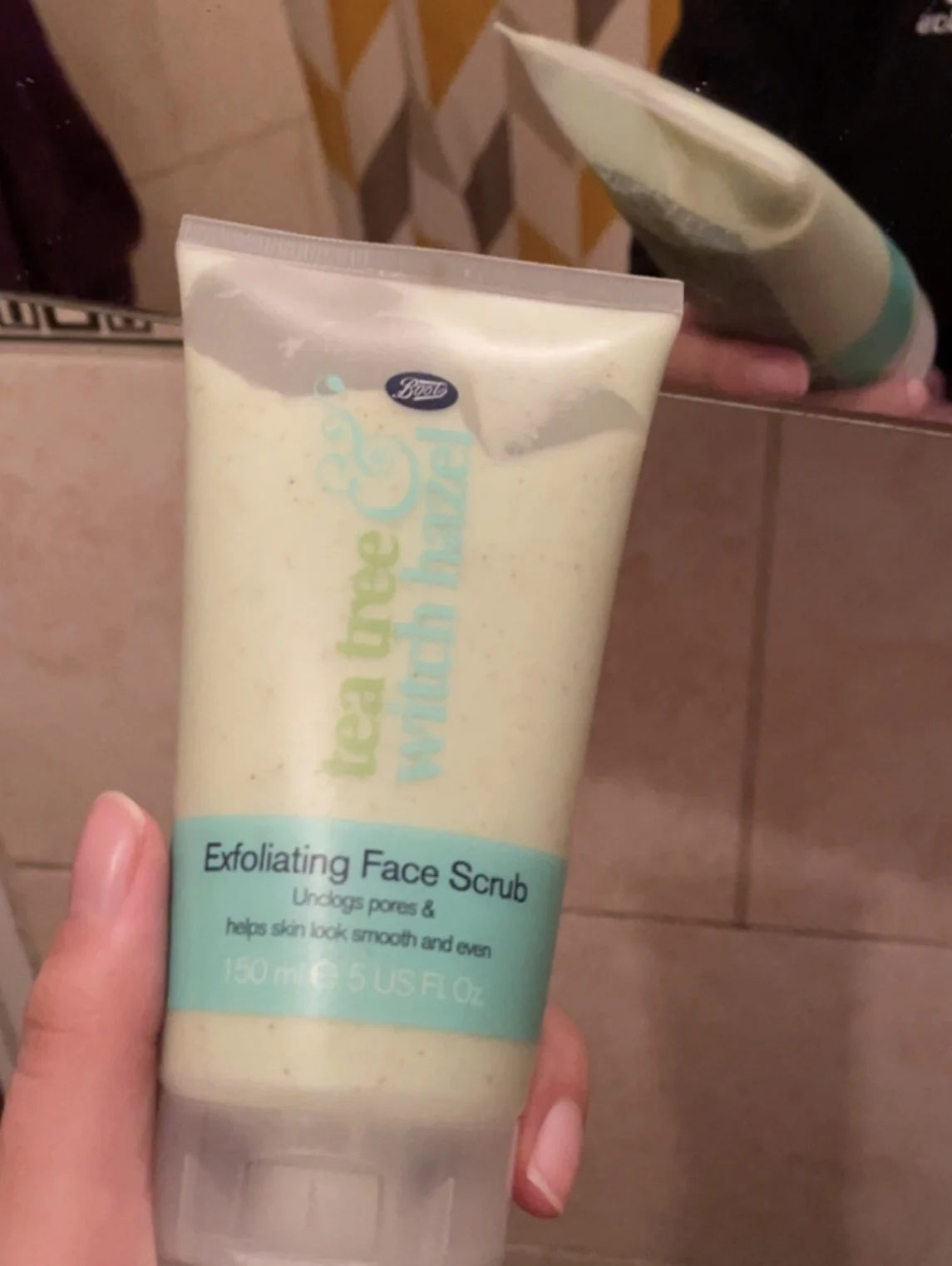 Boots Tea Tree & Witch Hazel Exfoliating Face Scrub - before review image