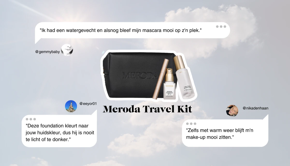 NIEUW: een Travel Kit gevuld met 3 ECHTE summer musthaves, volgens 600+ eerlijke reviews 