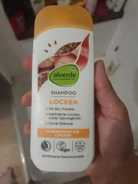alverde NATURKOSMETIK Shampoo Shampoo Krullen Biologische Lijnzaad, Biologische Druif, 200 ml - review image