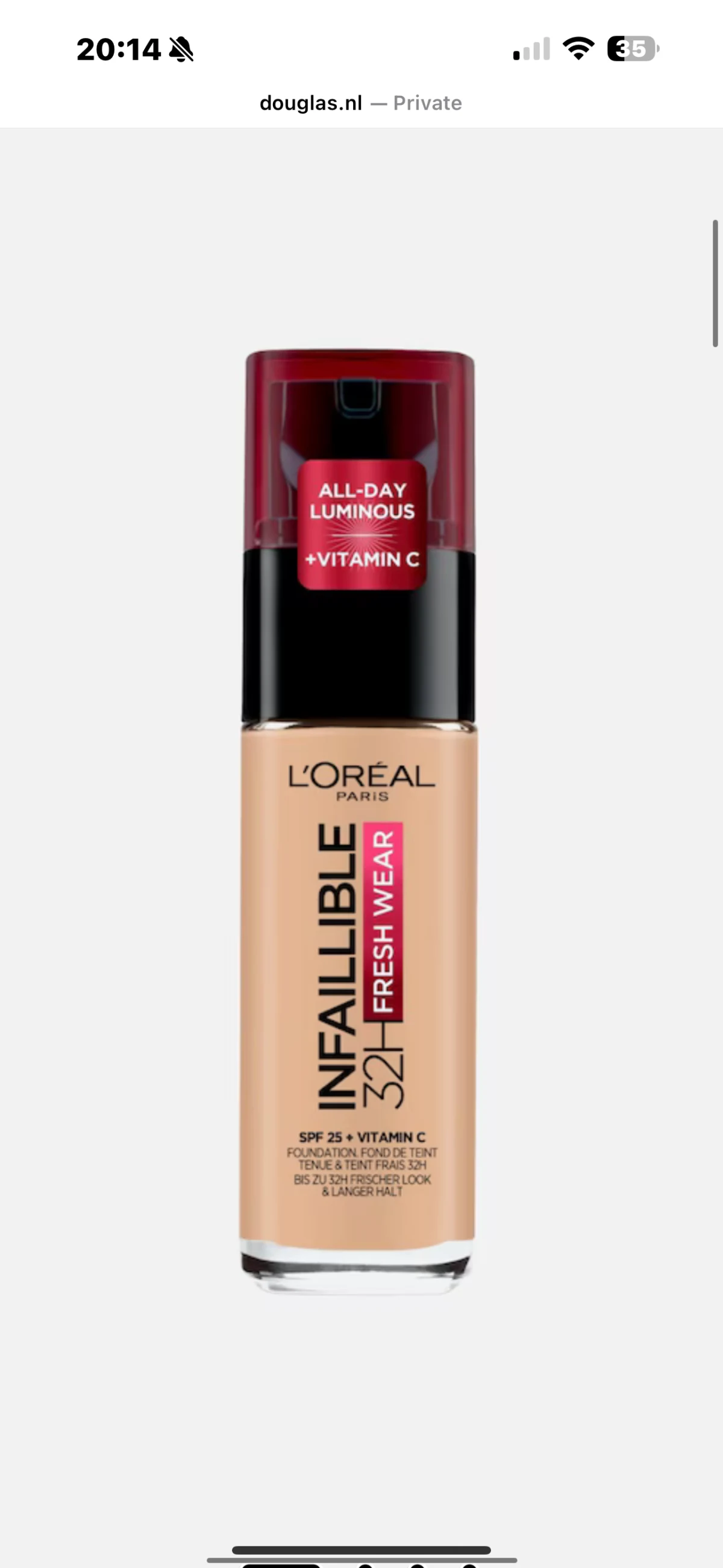 Infaillible 24 H Fresh Wear Foundation 365 Dore Fonce Deep Gol - review image
