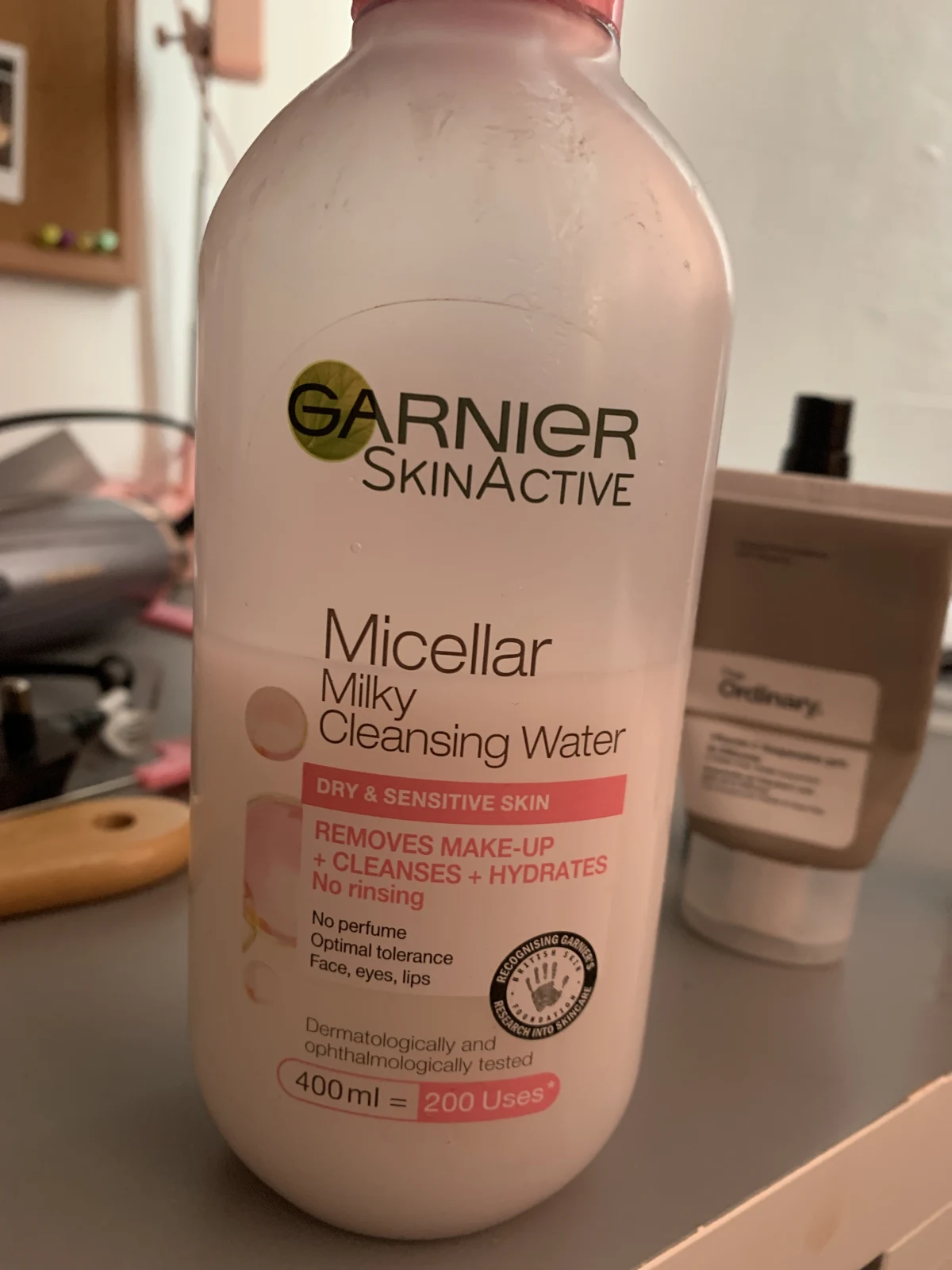 Garnier SkinActive Micellair Water met Reinigingsmelk Droge & Gevoelige huid - 3 x 400ml - Micellair Water Voordeelverpakking - review image